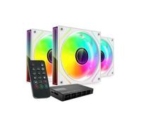 Mars Gaming Mf-3dprokit Kit 3x Ventiladores Pwm Fdb 120mm Argb Infinity Mirror Hub Blanco