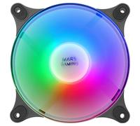 Mars Gaming - MFDUO, Kit 2 Ventiladores FRGB Rainbow 360°, Ultra-silencioso, Doble Conexión 3PIN + 4PIN, Negro