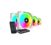 Mars Gaming MFSI4KIT aRGB Blanco 120mm Pack de 4 ventiladores PC