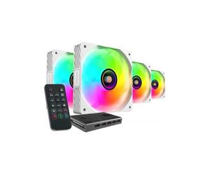 Mars Gaming MFSI4KIT aRGB Blanco 120mm Pack de 4 ventiladores PC