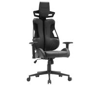 Mars Gaming MGC-Elite, Silla Gaming Ergonómica, Respaldo Flexible Adaptativo, Reposabrazos Ajustables 2D, Asiento Reclinable, Acabado Cuero PU, Silla Oficina con Ruedas XL, Pistón Gas Clase 4, Gris
