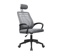 Mars Gaming MGC-ERGOB, Silla Gaming Ergonómica, Asiento y Respaldo de Malla Transpirable, Reposacabezas Regulable, Altura Ajustable Entre 110.5 y 120.5cm, Sistema de Balanceo de 3° a 18°, Gris
