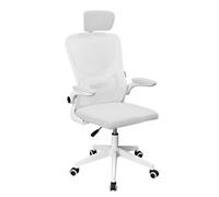 Mars Gaming MGC-ERGOPLUS, Silla Ergonómica Profesional, Soporte Lumbar Dinámico Adaptable, Malla Transpirable, Altura Regulable entre 115-125cm, Reposabrazos Plegables, Reposacabezas Ajustable, Blanco