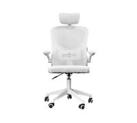 Mars Gaming MGC-ERGOPLUS, Silla Ergonómica Profesional, Soporte Lumbar Dinámico Adaptable, Malla Transpirable, Altura Regulable entre 115-125cm, Reposabrazos Plegables, Reposacabezas Ajustable, Blanco