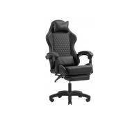 Mars Gaming MGC-X, Silla Gaming Ergonómica, Cuero Sintético, Respaldo Reclinable y Altura Regulable, Reposabrazos Dinámico, Cojín Cervical y Lumbar, Silla de Oficina con Reposapiés Extensible, Negro