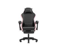 Mars Gaming MGC-X, Silla Gaming Ergonómica, Cuero Sintético, Respaldo Reclinable y Altura Regulable, Reposabrazos Dinámico, Cojín Cervical y Lumbar, Silla de Oficina con Reposapiés Extensible, Rosa