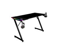 Mars Gaming MGD-X120RGB, Mesa Gaming Ergonómica, Iluminación ARGB con Mando, Fibra de Carbono, Alfombrilla XXL, Soporte Auriculares y Bebida, Gestión Cableado, Escritorio Gaming 120x60cm, Negro