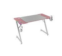 Mars Gaming MGD-X120RGB, Mesa Gaming Ergonómica, Iluminación ARGB con Mando, Fibra de Carbono, Alfombrilla XXL, Soporte Auriculares y Bebida, Gestión Cableado, Escritorio Gaming 120x60cm, Rosa