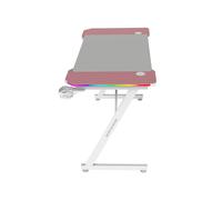 Mars Gaming MGD-X120RGB, Mesa Gaming Ergonómica, Iluminación ARGB con Mando, Fibra de Carbono, Alfombrilla XXL, Soporte Auriculares y Bebida, Gestión Cableado, Escritorio Gaming 120x60cm, Rosa