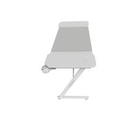 Mars Gaming MGD-X140, Mesa Gaming Ergonómica, Superficie en Fibra de Carbono, Estructura Metálica, Alfombrilla XXL, Soporte Auriculares y Bebida, Gestión Cableado, Escritorio PC 140x60cm, Blanco