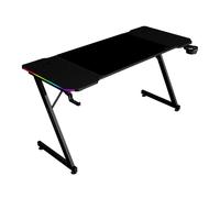 Mars Gaming MGD-X140RGB, Mesa Gaming Ergonómica, Iluminación ARGB con Mando, Fibra de Carbono, Alfombrilla XXL, Soporte Auriculares y Bebida, Gestión Cableado, Escritorio Gaming 140x60cm, Negro