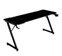 Mars Gaming MGD-X160, Mesa Gaming Ergonómica, Superficie en Fibra de Carbono, Estructura Metálica, Alfombrilla XXL, Soporte Auriculares y Bebida, Gestión Cableado, Escritorio Gaming 160x60cm, Negro