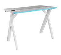 Mars Gaming MGD100RGB, Mesa Gaming Ergonómica RGB, Alfombrilla XXL, Soporte Auriculares y Bebida, Escritorio PC, 100x60cm, Blanco