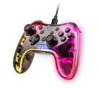 Mars Gaming, MGP-C, Gamepad Profesional Neón RGB, Vibración Háptica Dual, Joysticks Analógicos, Mando para PC, PS3, Mac, Switch, Switch 2, Raspberry Pi, Android, Transparente