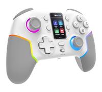 Mars Gaming MGP-V3, Gamepad Inalámbrico ARGB, Triple Conexión Bluetooth 5.0/2.4GPRO / Cable, Pantalla LCD a Color, Joysticks y Gatillos Hall Effect, Switch|Switch 2|PC|Android|iOS 13.0+, Blanco