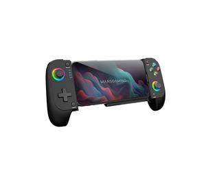 Mars Gaming MGPX, Gamepad Bluetooth 5.0 2en1, RGB Neon, Vibración Dual y Función Turbo, Soporte Smartphone Hasta 6.8", Mando Multifunción Compatible PC, Android, iOS y Consolas, USB-C y Funda, Negro