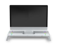 Mars Gaming - MGS-ONE Blanco, Soporte Monitor RGB Chroma, Tamaño Ajustable, Soporte Smartphone y Tablet, USB 2.0 Frontal