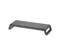 Mars Gaming MGS-ONE, Soporte Monitor RGB Chroma, Tamaño Ajustable 3 Posiciones, Soporte Smartphone y Tablet, Cajón Mulyifunción, USB 2.0 Frontal, Negro