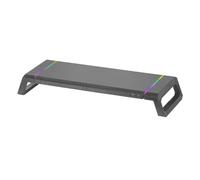 Mars Gaming MGS-ONE, Soporte Monitor RGB Chroma, Tamaño Ajustable 3 Posiciones, Soporte Smartphone y Tablet, Cajón Mulyifunción, USB 2.0 Frontal, Negro