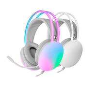 Auriculares MH-GLOW Full Chroma 360 RGB (Blancos) - MARS GAMING