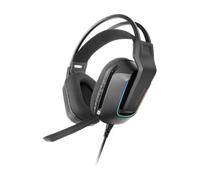 Mars Gaming MH-Strike, Auriculares Gaming FRGB Rainbow, Diseño Ergonómico, Drivers Neodimio 50mm, Micrófono Plegable, Controles Integrados, Almohadillas Air, Diadema Ajustable, Multiplataforma, Negro