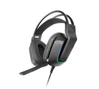 Mars Gaming MH-Strike, Auriculares Gaming FRGB Rainbow, Diseño Ergonómico, Drivers Neodimio 50mm, Micrófono Plegable, Controles Integrados, Almohadillas Air, Diadema Ajustable, Multiplataforma, Negro
