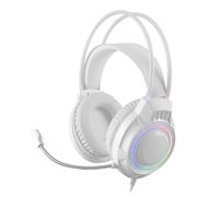 Mars Gaming MH124, Auriculares Gaming FRGB Rainbow, Diseño Ergonómico, Micrófono Flexible, Control de Volumen, Cascos Gaming, Windows, Linux, Mac, PS4, PS5, Xbox One, Xbox Series X|S, Switch, Blanco
