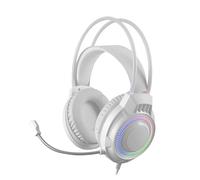 Mars Gaming MH124, Auriculares Gaming FRGB Rainbow, Diseño Ergonómico, Micrófono Flexible, Control de Volumen, Cascos Gaming, Windows, Linux, Mac, PS4, PS5, Xbox One, Xbox Series X|S, Switch, Blanco