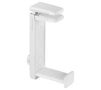 Mars Gaming MHH2, Soporte para Auriculares Dual con Pinza, Instalación Bajo o sobre Mesa, Rotación 360º, Tamaño Ajustable, Sujeción Firme y Almohadillas Protectores, Blanco