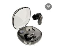 Mars Gaming MHIB2, Auriculares Bluetooth 5.4, Sonido Inmersivo, Diseño Ergonómico Semitransparente y Ultracompacto, 24 Horas Reproducción, Auriculares Inalámbricos con Estuche e Indicador LED, Negro