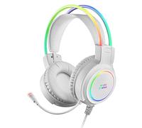 Mars Gaming MHRGB, Auriculares Gaming, Iluminación 360º, Sonido Ultra-Bass 3D, Micrófono Cancelación Ruido, Windows/PS4/PS5/XBOX One/Xbox Series X|S/Mac/Switch/Switch 2/Smartphone/Tablet, Blanco