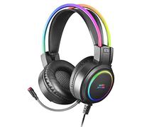 Mars Gaming MHRGB, Auriculares Gaming, Iluminación 360º, Sonido Ultra-Bass 3D, Micrófono Cancelación Ruido, Ultraligero, Windows/PS4/PS5/XBOX One/Xbox Series X|S/Mac/Switch/Smartphone/Tablet, Negro