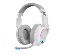 Mars Gaming MHW-100, Auriculares Inalámbricos ARGB Flow, Micrófono ENC Extraíble,Cancelación de Ruido Activa ENC, Windows/PS4/PS5/XBOX ONE/XBOX SERIES X|S/Mac/Switch/Switch 2/Smartphone/Tablet, Blanco