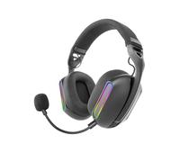 Mars Gaming MHW-Pro, Auriculares Gaming Inalámbricos ARGB Flow, Sonido 3D Envolvente 7.1, Bluetooth 5.3 + 2.4GHz + Jack 3.5mm, Diseño Ergonómico Ultraligero, Micrófono Dual, Multiplataforma, Negro