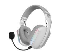 Mars Gaming MHW-Pro, Auriculares Gaming Inalámbricos ARGB Flow, Sonido 3D Envolvente 7.1, Bluetooth 5.3 + 2.4GHz + Jack 3.5mm, Diseño Ergonómico Ultraligero, Micrófono Dual, Multiplataforma, Blanco