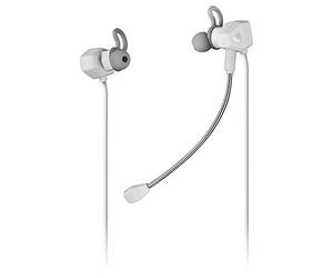 Mars Gaming MIHX, In-Ear con Dual Driver 10mm + HAPTIC Sense, Sonido Envolvente con Graves Potenciados, Micrófono Extraíble y Fijo, Control de Volumen y Mute, Compatibilidad Total, Blanco