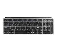 Mars Gaming MK-SILENKEYS, Inglés US, Teclado Inalámbrico Full-Format Compacto, Perfil Bajo, Switches Tijera Silenciosos, Tecla Copilot AI, Bluetooth 5.1 Dual 2.4GPRO, Batería 200h, PC, Mac, Negro