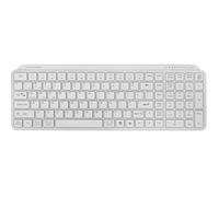 Mars Gaming MK-SILENKEYS, Inglés US, Teclado Inalámbrico Full-Format Compacto, Perfil Bajo, Switches Tijera Silenciosos, Tecla Copilot AI, Bluetooth 5.1 Dual 2.4GPRO, Batería 200h, PC, Mac, Blanco