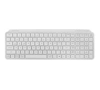 Mars Gaming MK-SILENKEYS, Portugués, Teclado Inalámbrico Full-Format Compacto, Perfil Bajo, Switches Tijera Silenciosos, Tecla Copilot AI, Bluetooth 5.1 Dual 2.4GPRO, Batería 200h, PC, Mac, Blanco