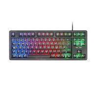 Mars Gaming MK023, Idioma Español, Teclado Gaming TKL, Tecnología Híbrida H-Mech, Iluminación FRGB Rainbow, Anti-ghosting, Compatibilidad Universal, Negro