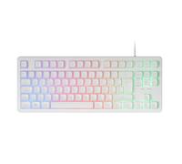 Mars Gaming MK023, Idioma Español, Teclado Gaming TKL, Tecnología Híbrida H-Mech, Iluminación FRGB Rainbow, Anti-ghosting, Compatibilidad Universal, Blanco