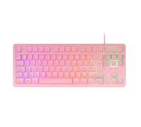 Mars Gaming MK023, Idioma Español, Teclado Gaming TKL, Tecnología Híbrida H-Mech, Iluminación FRGB Rainbow, Anti-ghosting, Compatibilidad Universal, Rosa