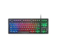 Mars Gaming MK023, Teclado Gaming TKL, Tecnología Híbrida H-Mech, Iluminación FRGB Rainbow, Anti-ghosting, Compatibilidad Universal, Idioma Portugués, Negro