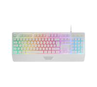 Mars Gaming Teclado MK124 H-Mech Ergonómico Español FRGB Rainbow Antighosting Reposamuñecas Blanco