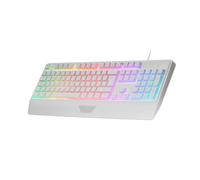 Mars Gaming Teclado MK124 H-Mech Ergonómico Español FRGB Rainbow Antighosting Reposamuñecas Blanco