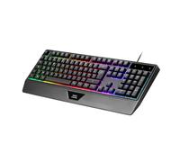 Mars Gaming Teclado MK124 H-Mech Ergonómico Español FRGB Arcoíris Reposamuñecas Antighosting Negro