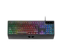 Mars Gaming Teclado MK124 H-Mech Ergonómico Español FRGB Arcoíris Reposamuñecas Antighosting Negro