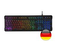 TECLADO EN ALEMAN HIBRIDO H-MECANICO RED MARS GAMING MK218 DE SWITCH H-MECHANICAL RED RETROILUMINADO FULL RGB PROGRAMABLE MK218DE
