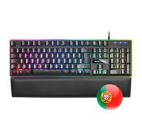 Mars Gaming MK320, Teclado Gaming Completo H-Mech, 13 Modos RGB y Halo, Reposamuñecas Acolchado, Antighosting, Idioma Portugués, Negro
