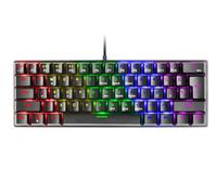 Mars Gaming MK60, Idioma US, Teclado Gaming Mecánico 60% Ultraligero con Switch Rojo, Iluminación Rainbow RGB, Teclas Doble Inyección, Anti-Ghosting y Modo Juego, Multiplataforma, Negro